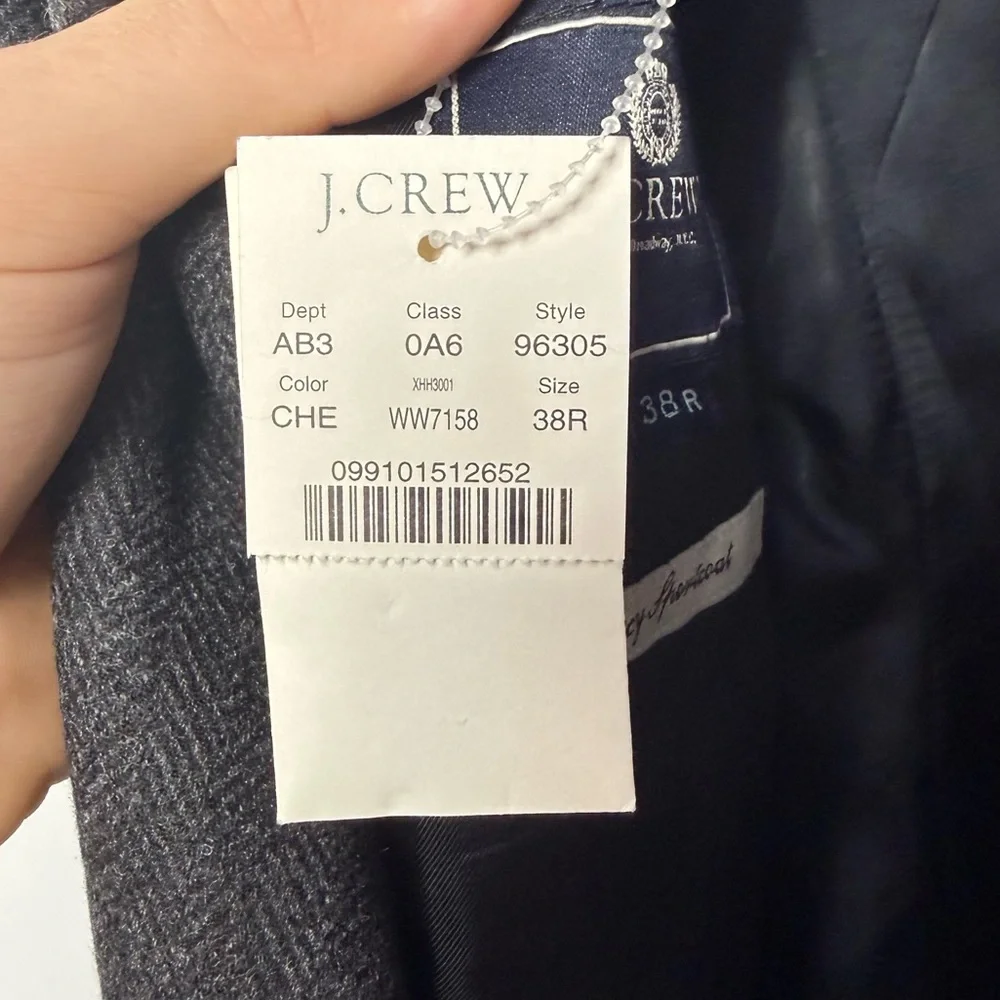 NWT J. Crew Wool Legacy Sportcoat in‎ Charcoal Gray Size 38R